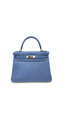 HERMES Kelly 28cm Navy Blue Togo Leather Palladium Hardware handbag